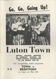 Programme: Luton Town FC vs Brentford (11th May 1968)