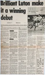 Match Report: Luton Town FC vs Oldham Athletic (10th Aug 1968)