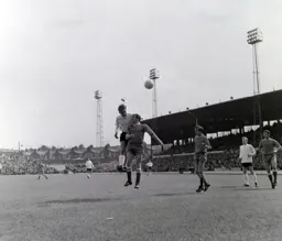 Terry Branston sends this header towards goal
