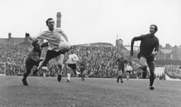 Brian Lewis throws himself theatrically to the floor