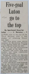Match Report: Luton Town FC vs Barnsley (28th Aug 1968)