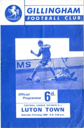 Programme: Gillingham vs Luton Town FC (31st Aug 1968)