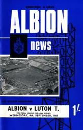 Programme: Brighton & Hove Albion vs Luton Town FC (4th Sep 1968)
