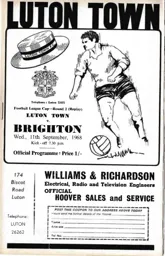 Programme: Luton Town FC vs Brighton & Hove Albion (11th Sep 1968)