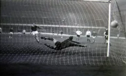 Tony Read has no chance as Joe Royle scores Everton`s fourth goal from the penalty spot