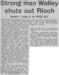 Match Report: Watford vs Luton Town FC (5th Oct 1968)