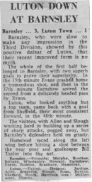 Match Report: Barnsley vs Luton Town FC (8th Oct 1968)