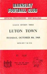 Programme: Barnsley vs Luton Town FC (8th Oct 1968)