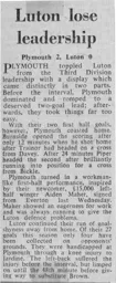 Match Report: Plymouth Argyle vs Luton Town FC (19th Oct 1968)