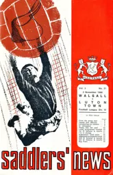 Programme: Walsall vs Luton Town FC (5th Nov 1968)