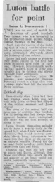 Match Report: Luton Town FC vs Bournemouth (23rd Nov 1968)