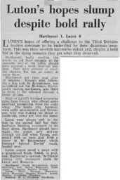 Match Report: Hartlepool vs Luton Town FC (14th Dec 1968)