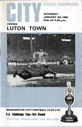 Programme: Manchester City vs Luton Town FC (4th Jan 1969)
