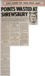 Match Report: Shrewsbury Town vs Luton Town FC (8th Jan 1969)