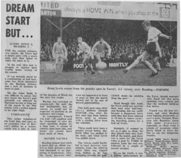 Match Report: Luton Town FC vs Reading (1st Feb 1969)
