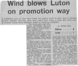 Match Report: Oldham Athletic vs Luton Town FC (1st Mar 1969)