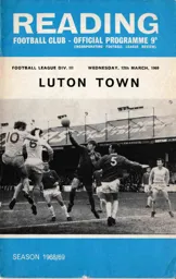 Programme: Reading vs Luton Town FC (12th Mar 1969)