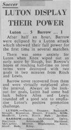 Match Report: Luton Town FC vs Barrow (26th Mar 1969)