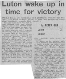 Match Report: Luton Town FC vs Orient (29th Mar 1969)