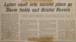 Match Report: Bristol Rovers vs Luton Town FC (31st Mar 1969)