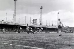 Ian Buxton`s shot gets past three Brighton defenders