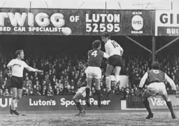 Mike Keen gets his head to a corner