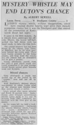 Match Report: Luton Town FC vs Stockport County (25th Apr 1969)
