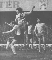 Ian Buxton is beaten to the ball this time