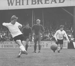 Brian Lewis about to see his penalty saved