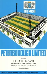 Programme: Peterborough United vs Luton Town FC (13th Aug 1969)