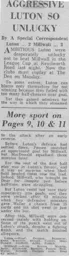 Match Report: Luton Town FC vs Millwall (2nd Sep 1969)