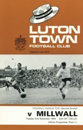 Programme: Luton Town FC vs Millwall (2nd Sep 1969)
