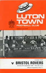 Programme: Luton Town FC vs Bristol Rovers (6th Sep 1969)