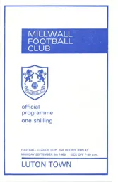 Programme: Millwall vs Luton Town FC (8th Sep 1969)