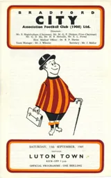 Programme: Bradford City vs Luton Town FC (13th Sep 1969)
