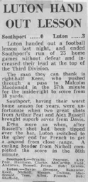 Match Report: Southport vs Luton Town FC (16th Sep 1969)