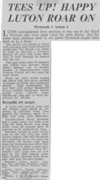 Match Report: Plymouth Argyle vs Luton Town FC (27th Sep 1969)