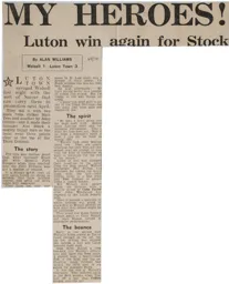 Match Report: Walsall vs Luton Town FC (30th Sep 1969)
