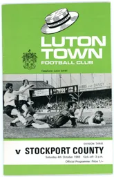 Programme: Luton Town FC vs Stockport County (4th Oct 1969)