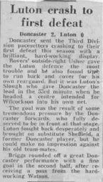 Match Report: Doncaster Rovers vs Luton Town FC (11th Oct 1969)
