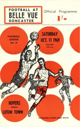 Programme: Doncaster Rovers vs Luton Town FC (11th Oct 1969)