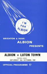 Programme: Brighton & Hove Albion vs Luton Town FC (18th Oct 1969)