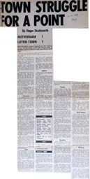 Match Report: Rotherham United vs Luton Town FC (1st Nov 1969)