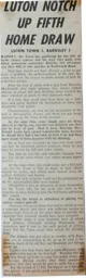 Match Report: Luton Town FC vs Barnsley (8th Nov 1969)