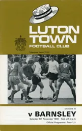 Programme: Luton Town FC vs Barnsley (8th Nov 1969)