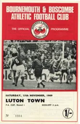 Programme: Bournemouth vs Luton Town FC (15th Nov 1969)