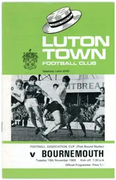 Programme: Luton Town FC vs Bournemouth (18th Nov 1969)