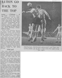Match Report: Luton Town FC vs Fulham (25th Nov 1969)