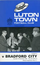 Programme: Luton Town FC vs Bradford City (13th Dec 1969)