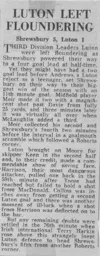Match Report: Shrewsbury Town vs Luton Town FC (10th Jan 1970)